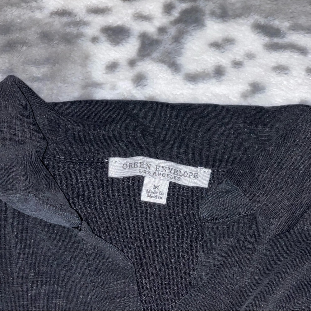 Green Envelope Button Down Blouse - image 6